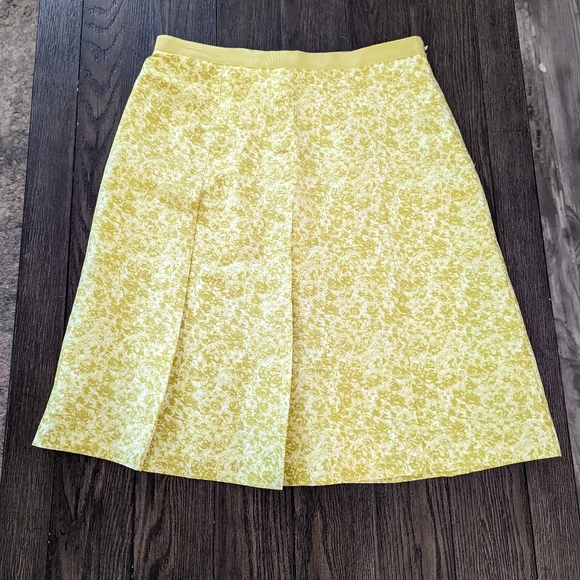Banana Republic women's skirt size 8 100% Silk vintage Chartreuse & yellow - Picture 1 of 7